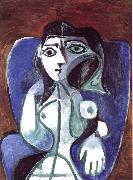pablo picasso woman in a blue armcbair oil painting